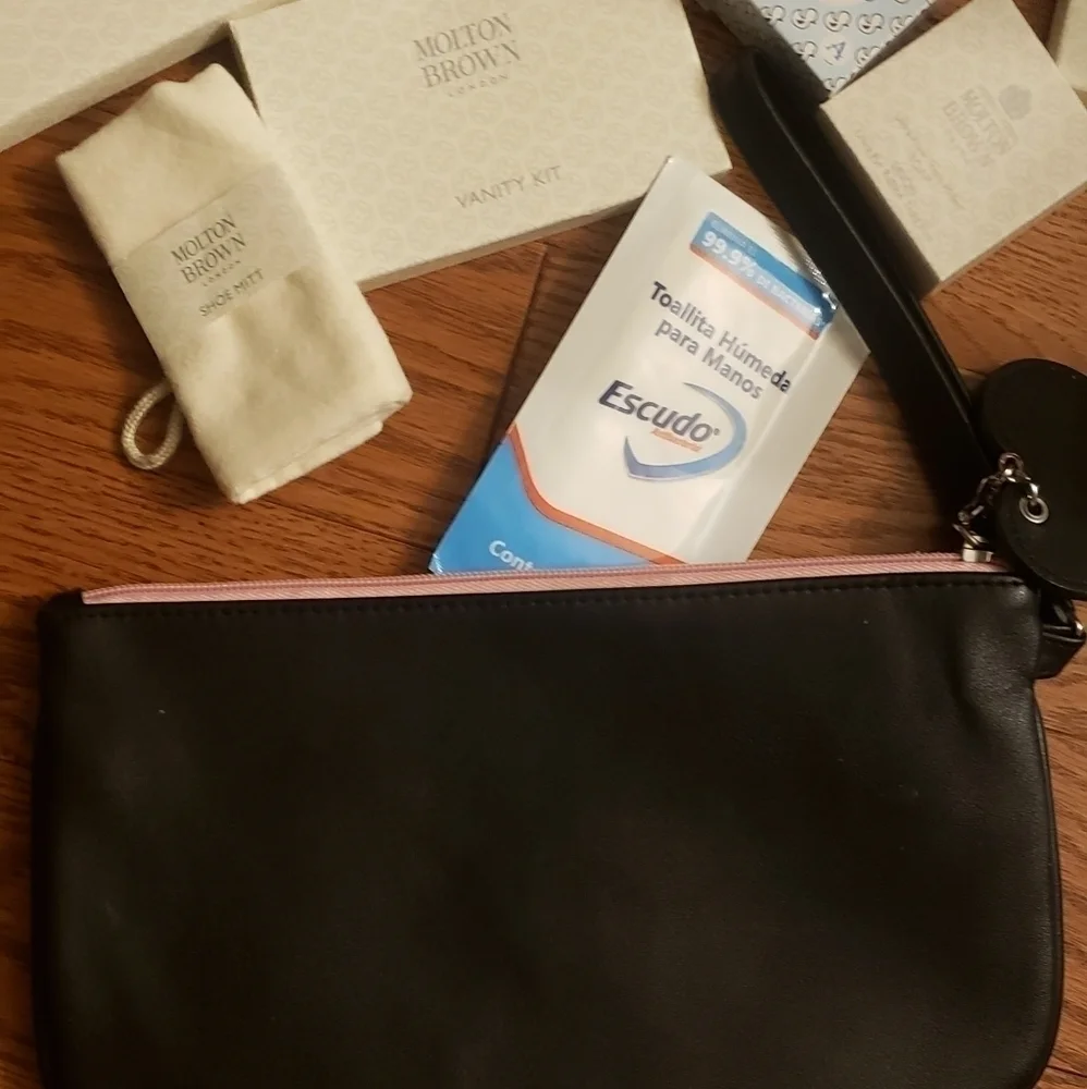 Guess Wristlet/Make-up Bag + Travel Bundle (9 pcs)